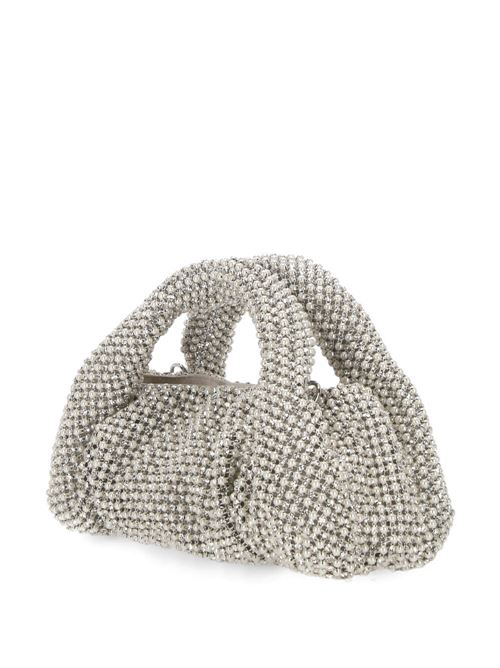 White faux-pearl and crystal embellishment ruched woman bag Stuart Weitzman | SH194CYPWQV